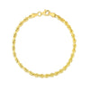 10k Yellow Gold Solid Diamond Cut Rope Bracelet (4.00 mm)