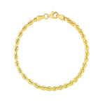 10K Yellow Gold Solid Diamond Cut Rope Bracelet (4.00 mm), view 2