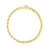 10K Yellow Gold Solid Diamond Cut Rope Bracelet (4.00 mm), view 2