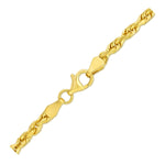10K Yellow Gold Solid Diamond Cut Rope Bracelet (4.00 mm), view 3