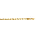 10K Yellow Gold Solid Diamond Cut Rope Bracelet (4.00 mm), view 4