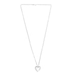 Sterling Silver Rhodium Plated Puffed Heart Pendant, view 2