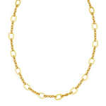 14K Yellow Gold Five and One Oval Link Chain Necklace