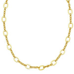 14K Yellow Gold Five and One Oval Link Chain Necklace, view 4