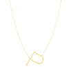 14K Yellow Gold Yours Truly Large Initial P Necklace