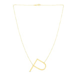 14K Yellow Gold Yours Truly Large Initial P Necklace, view 2
