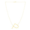 14K Yellow Gold Yours Truly Large Initial P Necklace