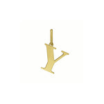 14K Yellow Gold Initial Y Charm Pendant