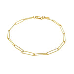14K Yellow Gold Wire Paperclip Bracelet (2.70 mm), view 2
