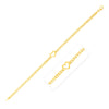 14K Yellow Gold 7 inch Curb Chain Bracelet with Heart (3.40 mm)