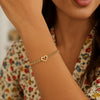 14K Yellow Gold 7 inch Curb Chain Bracelet with Heart (3.40 mm), view 3
