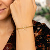 14K Yellow Gold 7 inch Curb Chain Bracelet with Heart (3.40 mm), view 4
