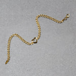 14K Yellow Gold 7 inch Curb Chain Bracelet with Heart (3.40 mm), view 5