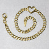 14K Yellow Gold 7 inch Curb Chain Bracelet with Heart (3.40 mm), view 6