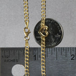 14K Yellow Gold 7 inch Curb Chain Bracelet with Heart (3.40 mm), view 7
