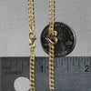 14K Yellow Gold 7 inch Curb Chain Bracelet with Heart (3.40 mm), view 7