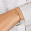 14K Yellow Gold 7 inch Curb Chain Bracelet with Heart (3.40 mm), view 9