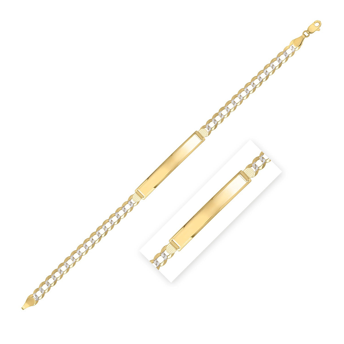14K Yellow Gold Pave Curb ID Bracelet (6.00 mm)