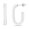 Sterling Silver Thick Oval Link C Hoop Earrings