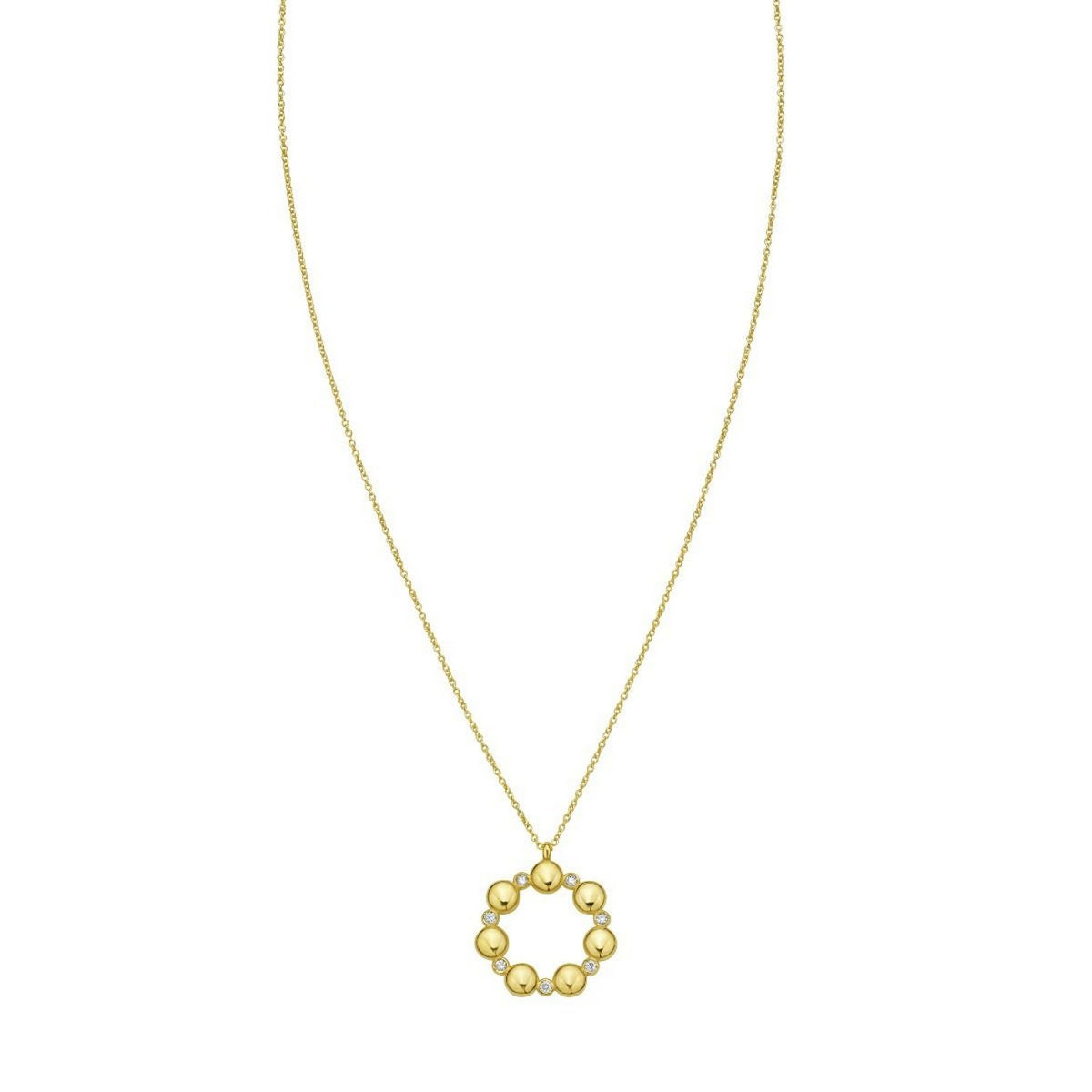 14K Yellow Gold Diamond Cut Cable Chain Necklace, view 3