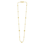 Alternating Bead Chain Necklace in 14K Yellow Gold, view 2