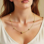 Alternating Bead Chain Necklace in 14K Yellow Gold, view 3