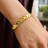 14K Yellow Gold Chevron Link Bangle (10.00 mm), view 5