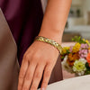 14K Yellow Gold Chevron Link Bangle (10.00 mm), view 6