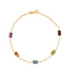 14K Yellow Gold Multi Gemstone Paperclip Bracelet (1.50 mm), view 2