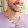 Sterling Silver Yellow Gold Plated Miami Cuban Chain (6.30 mm), view 3