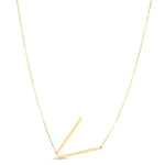 14K Yellow Gold Yours Truly Large Initial V Necklace