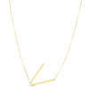 14K Yellow Gold Yours Truly Large Initial V Necklace
