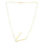 14K Yellow Gold Yours Truly Large Initial V Necklace, view 2