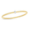 14K Yellow Gold Stretch Bangle with Diamonds (3.00 mm), view 2