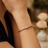 14K Yellow Gold Stretch Bangle with Diamonds (3.00 mm), view 3