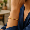 14K Yellow Gold Stretch Bangle with Diamonds (3.00 mm), view 4