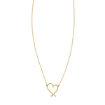 14K Yellow Gold Delicate Heart Necklace