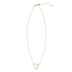 14K Yellow Gold Delicate Heart Necklace, view 2