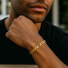 10K Yellow Gold Solid Figaro Bracelet (7.90 mm), view 3