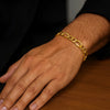 10K Yellow Gold Solid Figaro Bracelet (7.90 mm), view 4
