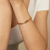 14K Yellow Gold Charm Lock Paperclip Chain Bracelet, view 3