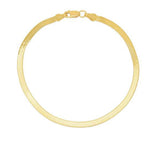 1.5mm 14K Yellow Gold Super Flex Herringbone Anklet, view 2