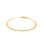 1.5mm 14K Yellow Gold Super Flex Herringbone Anklet, view 4