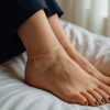 1.5mm 14K Yellow Gold Super Flex Herringbone Anklet, view 6