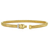 14K Yellow Gold Tubogas Panther Cuff with Diamonds (3.90 mm), view 2