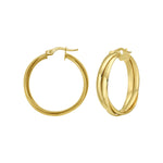 14K Yellow Gold Interlocking Large Trinity Hoop Earrings