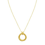 14K Yellow Gold Interlocking Diamond Cut Trinity Necklace, view 5