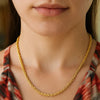 Sterling Silver Yellow Gold Plated Diamond Cut Royal Rope Chain (3.60 mm), view 5