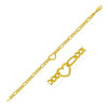 Figaro Chain Heart Bracelet in 10K Yellow Gold (4.50 mm)