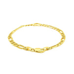 Figaro Chain Heart Bracelet in 10K Yellow Gold (4.50 mm), view 3
